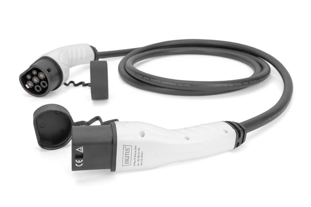 DIGITUS DK-3P16-050 Háromfázisú Type 2 to Type 2 400V 16A Elektromos autó töltőkábel 5m