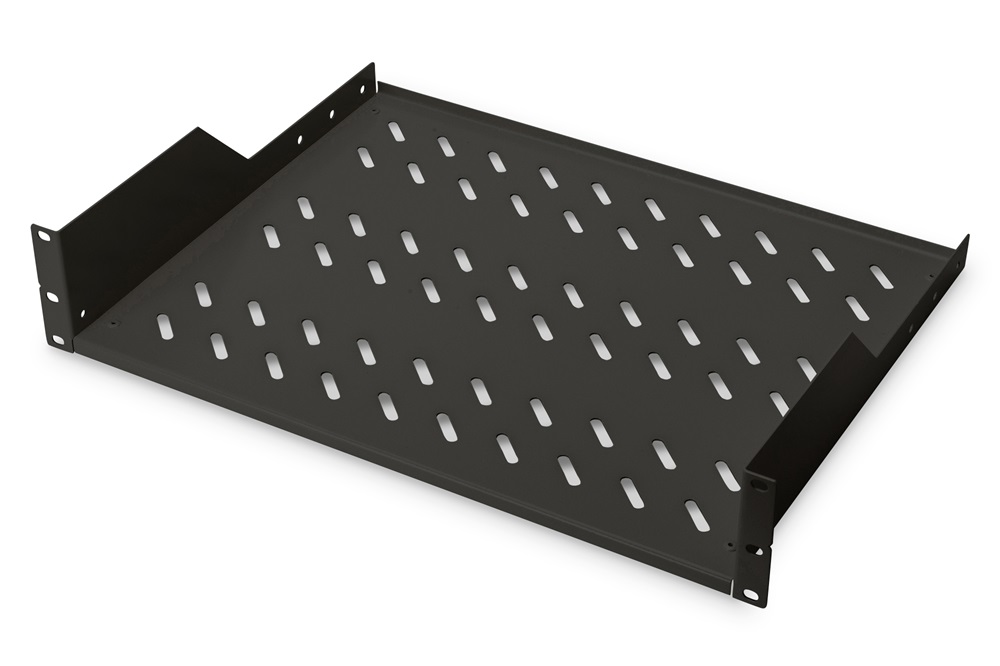DIGITUS DN-19 TRAY-2-SW 19" 2U 370mm mély fekete fix polc