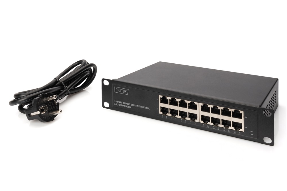 DIGITUS DN-80115 10" 16x GbE Lan port nem menedzselhető Switch
