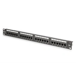 DIGITUS DN-91624U-CR 19" 1U 24port Cat.6 kompakt fekete árnyékolatlan Patch Panel
