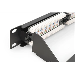 DIGITUS DN-91624U-CR 19" 1U 24port Cat.6 kompakt fekete árnyékolatlan Patch Panel