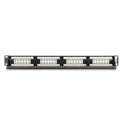 DIGITUS DN-91624U-CR 19" 1U 24port Cat.6 kompakt fekete árnyékolatlan Patch Panel