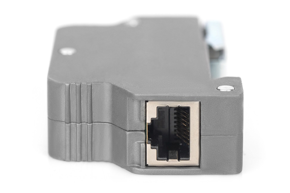 DIGITUS DN-95421 DIN sínes PoE túlfeszültségvédő RJ45 szürke