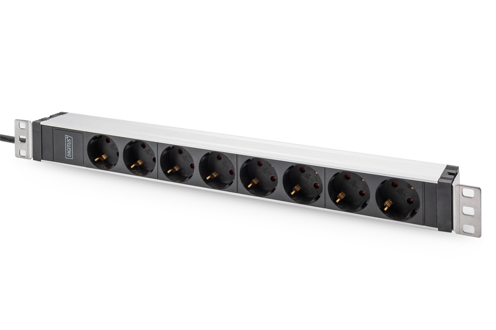 DIGITUS DN-95428 1U rack alu 8 schuko dugaljas C20-as tápcsatlakozós hálózati elosztó