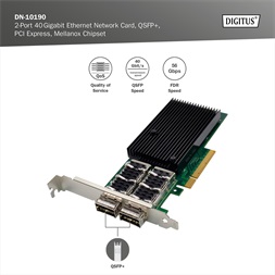 DIGITUS DN-10190 2 port QSFP+ PCI Express hálózati kártya Belső 40 Gigabit Ethernet Mellanox chipset