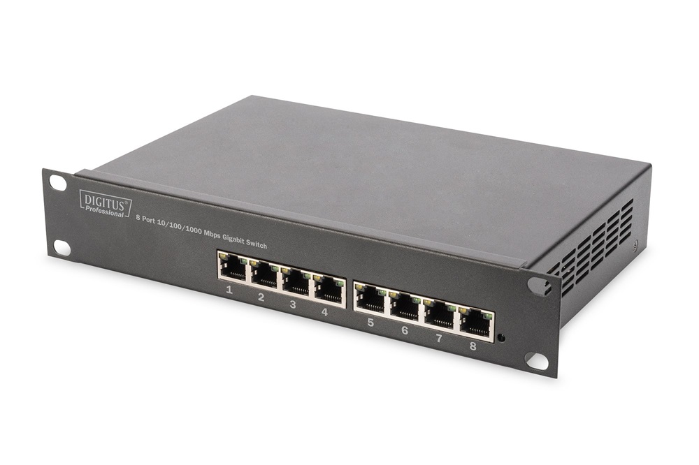 DIGITUS DN-10-SET-1-B 10" Komplett hálózati fekete rack szekrény készlet
