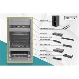 DIGITUS DN-10-SET-3-B 10" Komplett hálózati fekete rack szekrény készlet