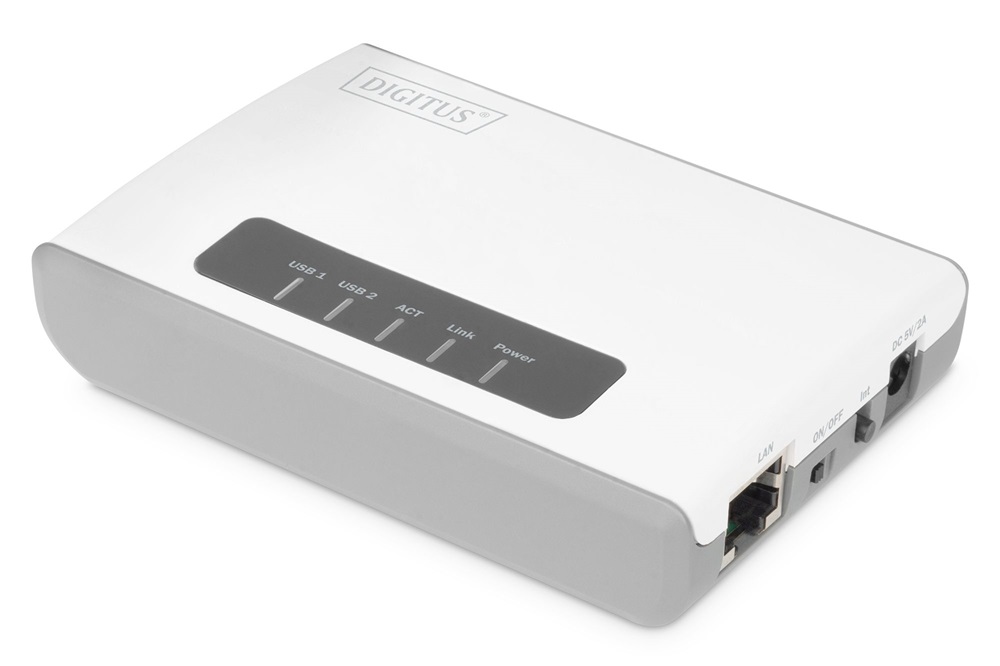 DIGITUS DN-13024 2 port USB 2.0 vezeték nélküli többfunkciós nyomtatószerver