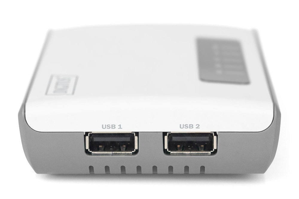 DIGITUS DN-13024 2 port USB 2.0 vezeték nélküli többfunkciós nyomtatószerver