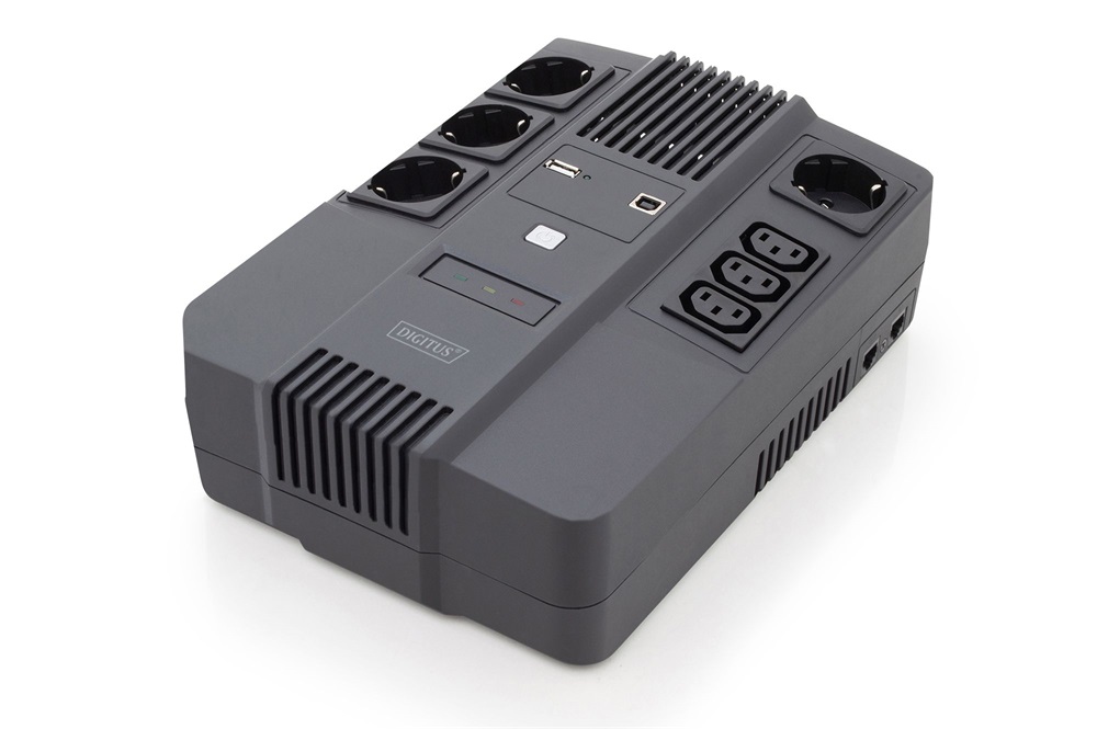 DIGITUS DN-170111 All-in-One 800VA 480W 4xCEE 7/7 3xC13 aljzat szünetmentes tápegység