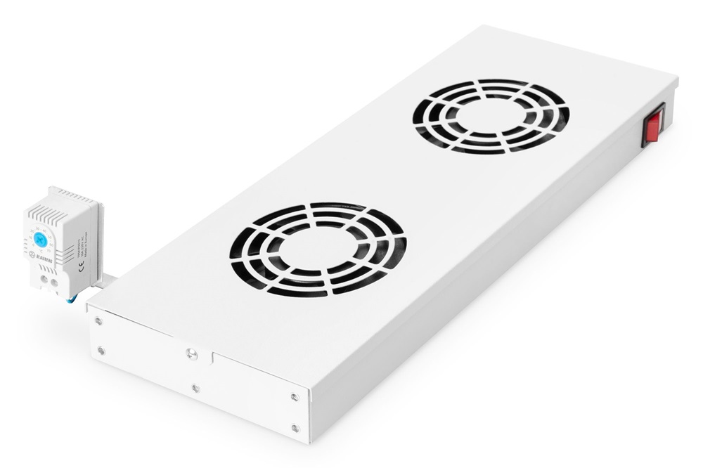 DIGITUS DN-19 FAN-2-HO 2-es termosztátos szürke tető/fiók ventilátor