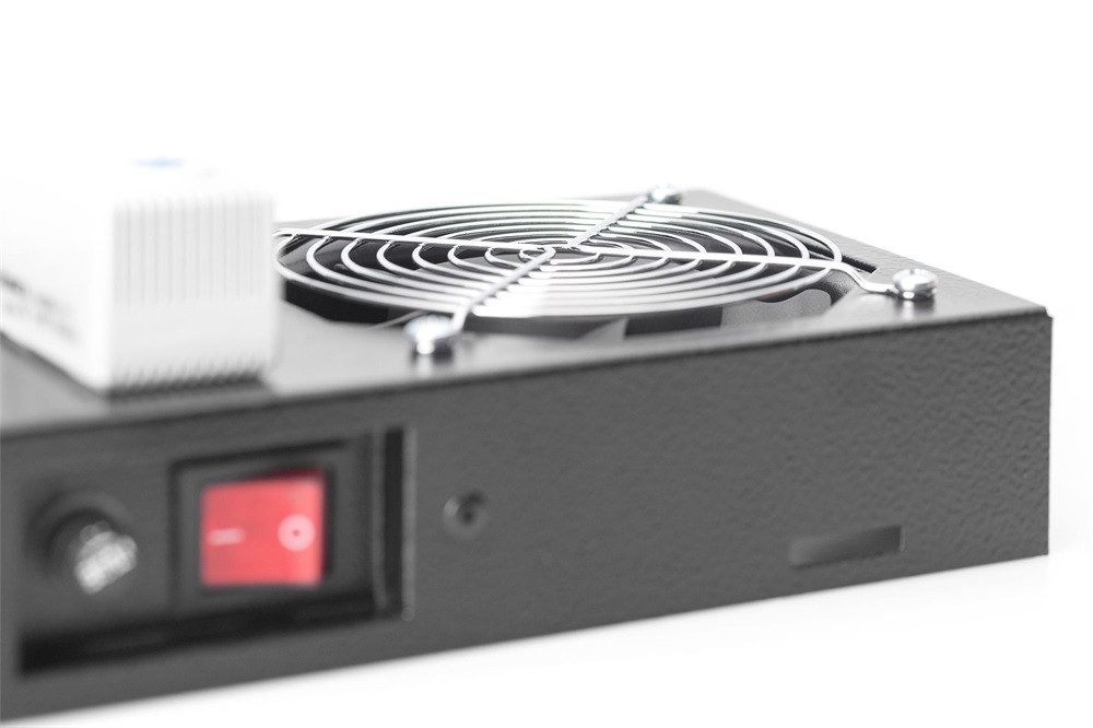 DIGITUS DN-19 FAN-2-WM-T-SW 2-es termosztátos fekete tetőventilátor Unique/Dynamic/SOHO rackszekrényhez