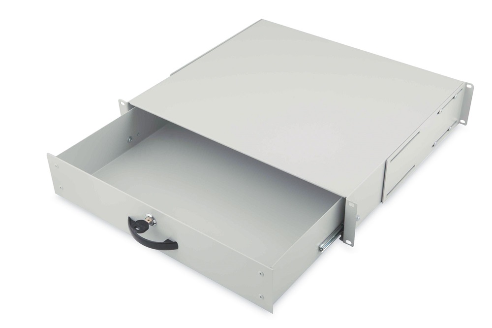 DIGITUS DN-19 KEY-2U 19” 2U szürke billentyűzet és dokumentumtároló fiók