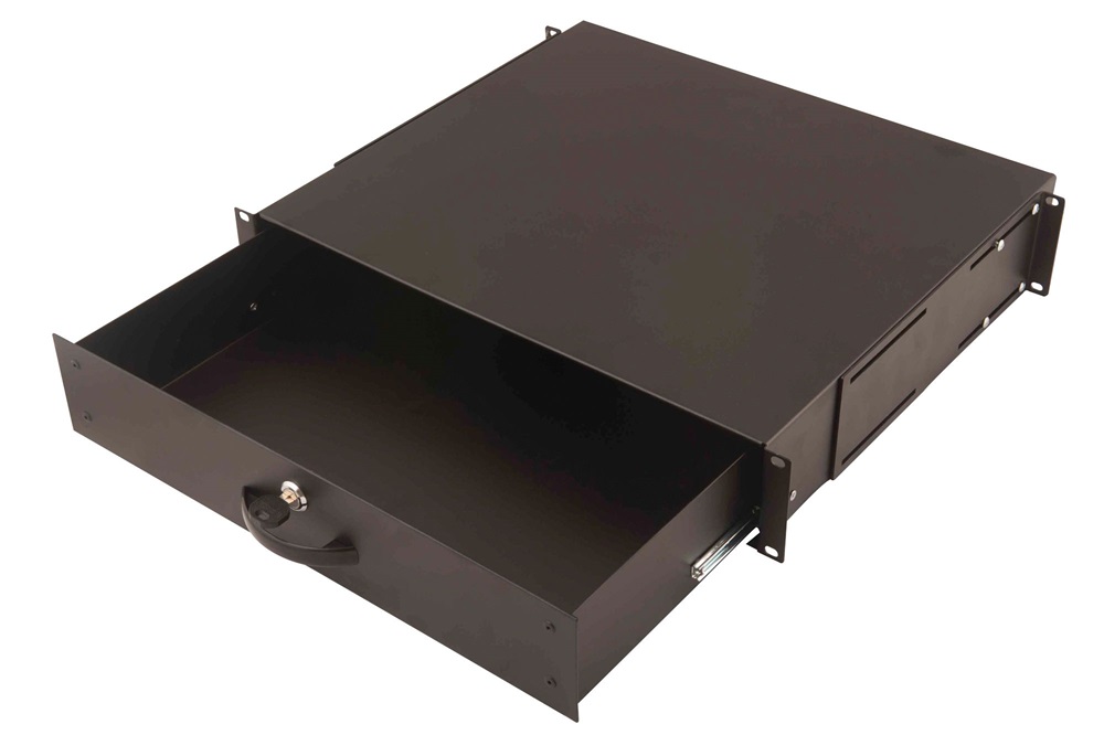 DIGITUS DN-19 KEY-2U-SW 19” 2U fekete billentyűzet és dokumentumtároló fiók