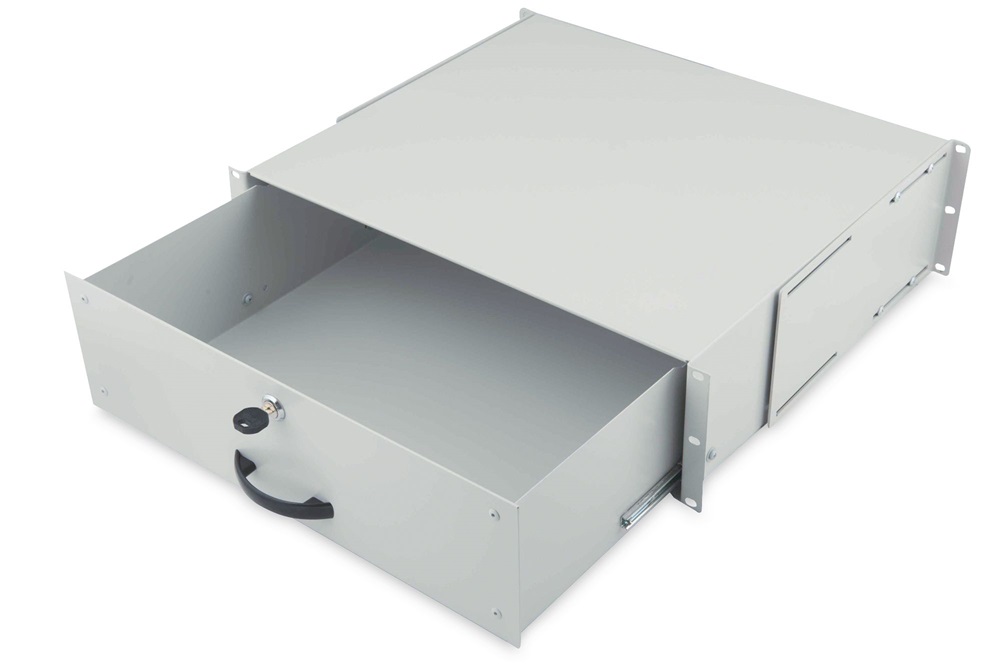 DIGITUS DN-19 KEY-3U 19” 3U szürke billentyűzet és dokumentumtároló fiók