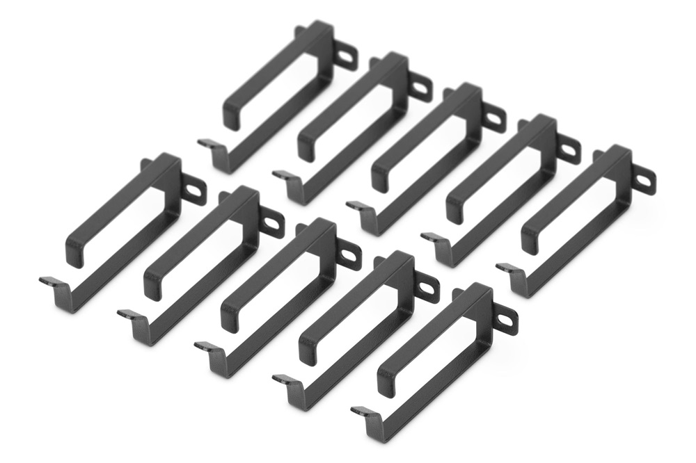 DIGITUS DN-19 ORG-2-SW 2U 44x100mm fekete kábelvezető gyűrű 10db