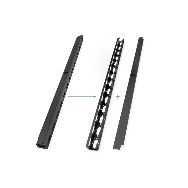 DIGITUS DN-19 ORG-42U-B 19” 42U függőleges fekete kábelvezető csatorna pár