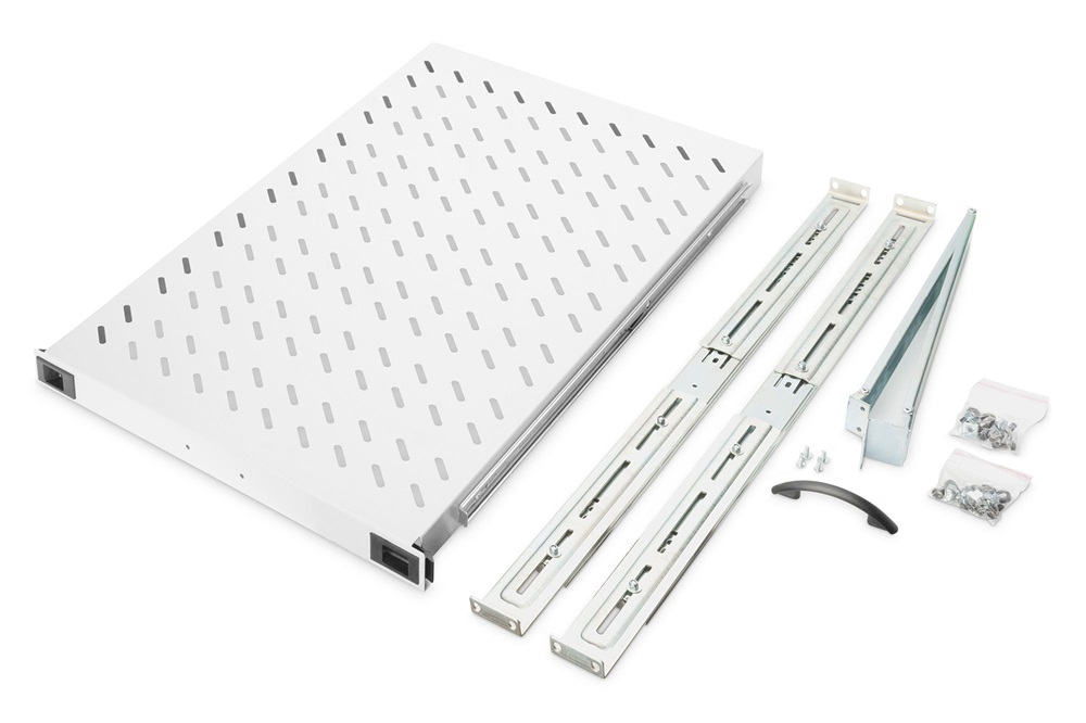 DIGITUS DN-19 TRAY-2-1000 19" 1U 720mm mély 100kg szürke fix polc