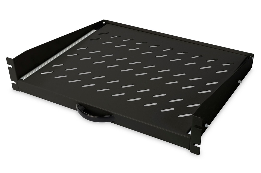 DIGITUS DN-19-TRAY-2-450-SW 19" 2U 352mm mély 30kg fekete kihúzható polc