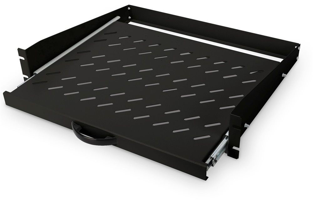 DIGITUS DN-19-TRAY-2-450-SW 19" 2U 352mm mély 30kg fekete kihúzható polc