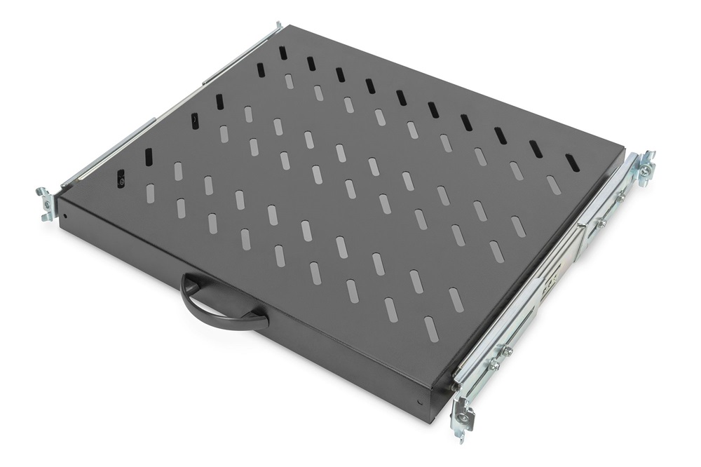 DIGITUS DN-19 TRAY-2-600-SW 19" 1U 345mm mély 25kg fekete kihúzható polc