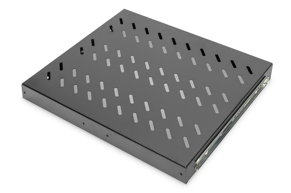 DIGITUS DN-19 TRAY-2-600-SW 19" 1U 345mm mély 25kg fekete kihúzható polc