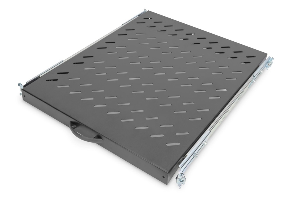 DIGITUS DN-19 TRAY-2-800SW 19" 1U 568mm mély 25kg fekete kihúzható polc