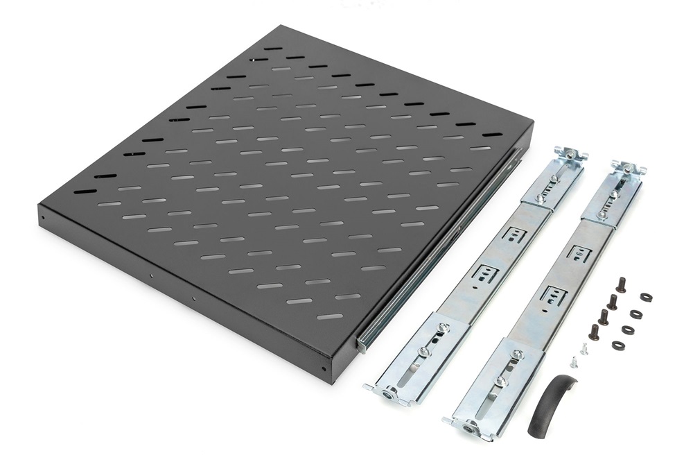 DIGITUS DN-19 TRAY-2-800SW 19" 1U 568mm mély 25kg fekete kihúzható polc