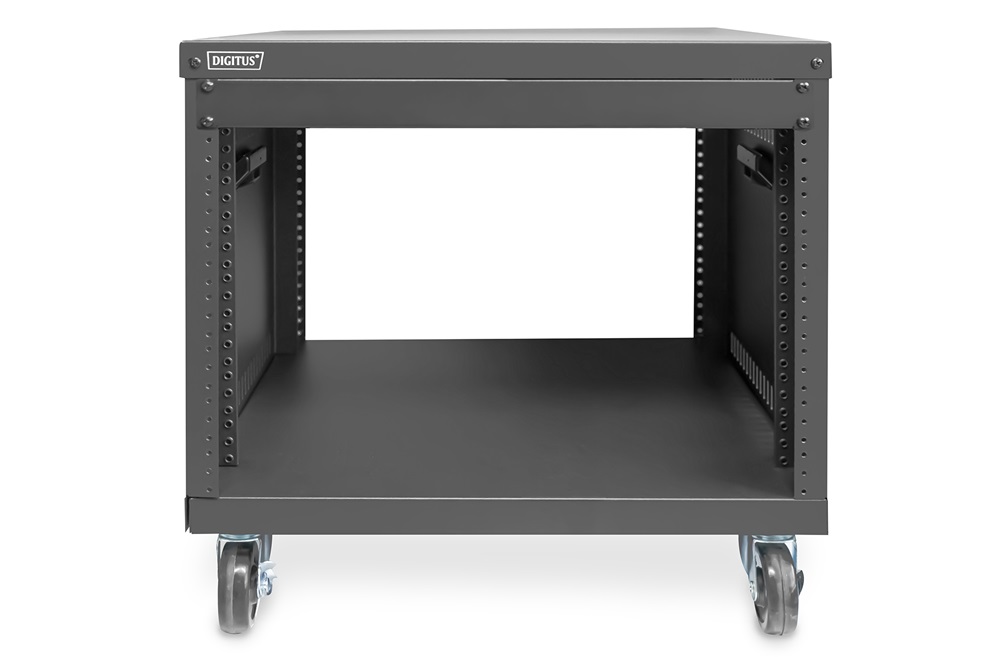 DIGITUS DN-48000 19" 8U 420x507x460mm lapraszerelt fekete hálózati szekrény kerekekkel