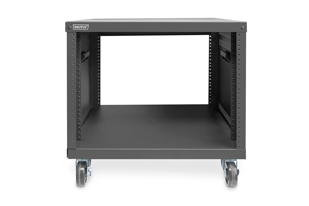 DIGITUS DN-48000 19" 8U 420x507x460mm lapraszerelt fekete hálózati szekrény kerekekkel