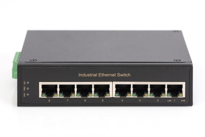 DIGITUS DN-651108 8port GbE DIN sínre szerelhető ipari switch