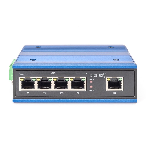 DIGITUS DN-651118 4x GbE Lan port 1x uplink port nem menedzselhető ipari switch