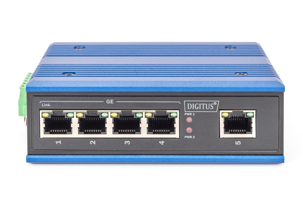 DIGITUS DN-651118 4x GbE Lan port 1x uplink port nem menedzselhető ipari switch
