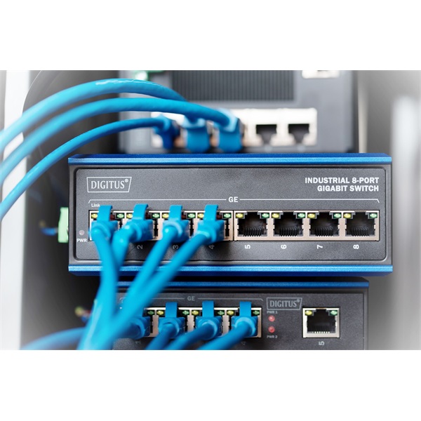 DIGITUS DN-651119 8x GbE Lan port nem menedzselhető ipari switch