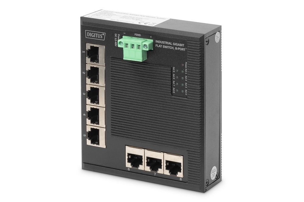 DIGITUS DN-651127 8x GbE Lan port nem menedzselhető ipari switch