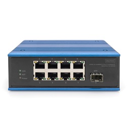 DIGITUS DN-651133 8x 10/100Mbps FE Lan port 1x SFP port PoE 200W nem menedzselhető ipari switch