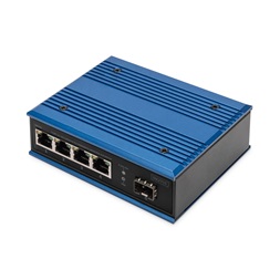 DIGITUS DN-651135 4x GbE Lan port 1x SFP port PoE 100W nem menedzselhető ipari switch