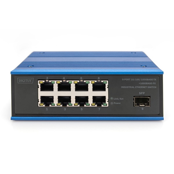 DIGITUS DN-651136 8x GbE Lan port 1x SFP port nem menedzselhető ipari switch