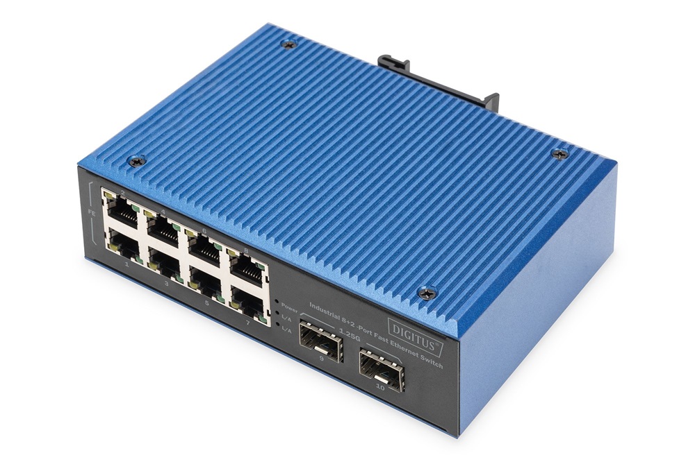 DIGITUS DN-651146 8x 10/100Mbps FE Lan port 2x SFP port menedzselhető ipari switch