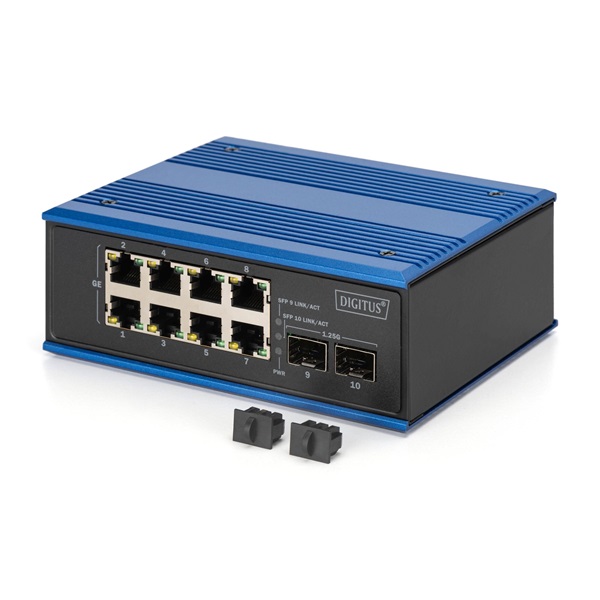DIGITUS DN-651150 8x GbE Lan port 2x SFP port menedzselhető ipari switch