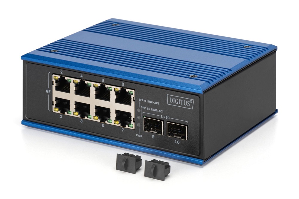 DIGITUS DN-651150 8x GbE Lan port 2x SFP port menedzselhető ipari switch