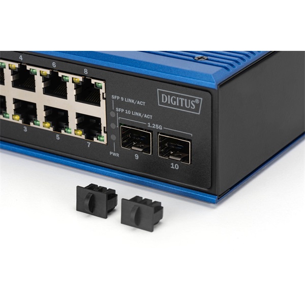 DIGITUS DN-651150 8x GbE Lan port 2x SFP port menedzselhető ipari switch
