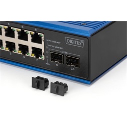 DIGITUS DN-651151 8x GbE Lan port 2x SFP port Poe 200W menedzselhető ipari switch