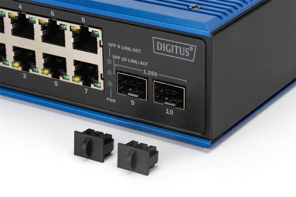 DIGITUS DN-651151 8x GbE PoE LAN (200W) 2x SFP port nem menedzselhető ipari PoE switch