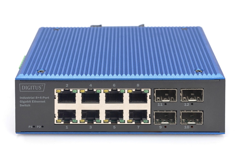 DIGITUS DN-651152 8x GbE Lan port 4x SFP port menedzselhető ipari switch