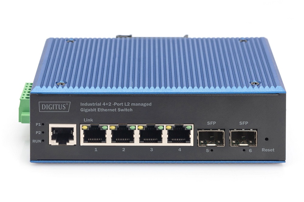 DIGITUS DN-651154 4x GbE Lan port 2x SFP port menedzselhető ipari switch