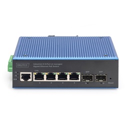DIGITUS DN-651155 4x GbE Lan port 2x SFP port PoE 100W menedzselhető ipari switch