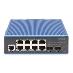 DIGITUS DN-651156 8x GbE Lan port 2x SFP port menedzselhető ipari switch