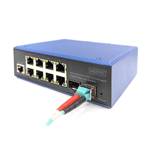 DIGITUS DN-651156 8x GbE Lan port 2x SFP port menedzselhető ipari switch