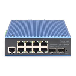 DIGITUS DN-651157 8x GbE Lan port 2x SFP port PoE 200W menedzselhető ipari switch